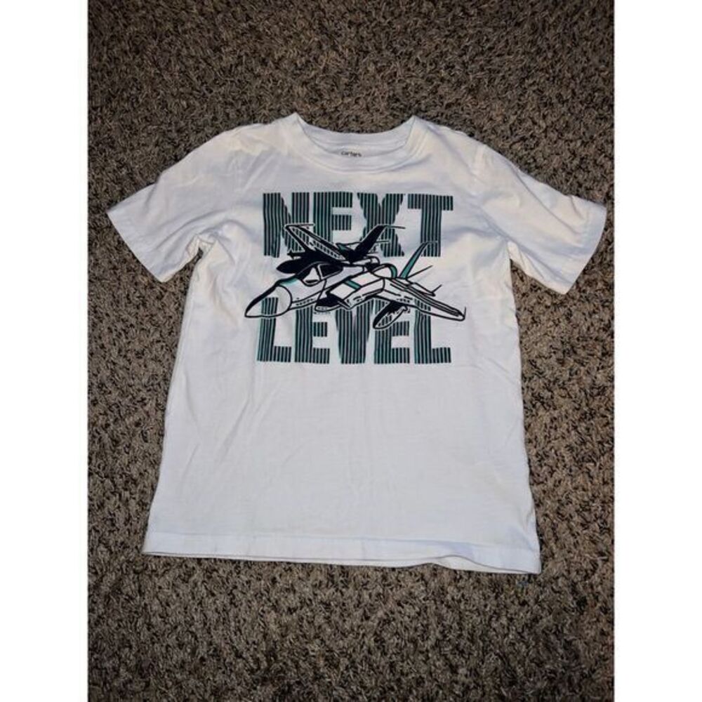Carter's Boys White "Next Level" short sleeve‎ shirt size 7